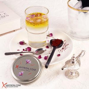Premium Iranian saffron threads in glass jar